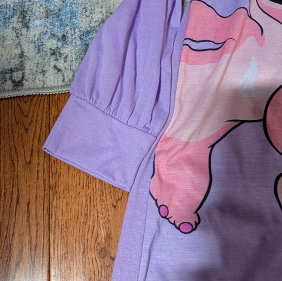 Disney Lilo & Stitch Angel Long Sleeve 100% Polyester Nightgown Size 10-12 NWT - Picture 5 of 6